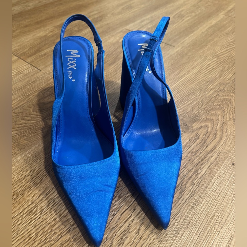 Mixx Shuz Blue Women's Slingback Heels